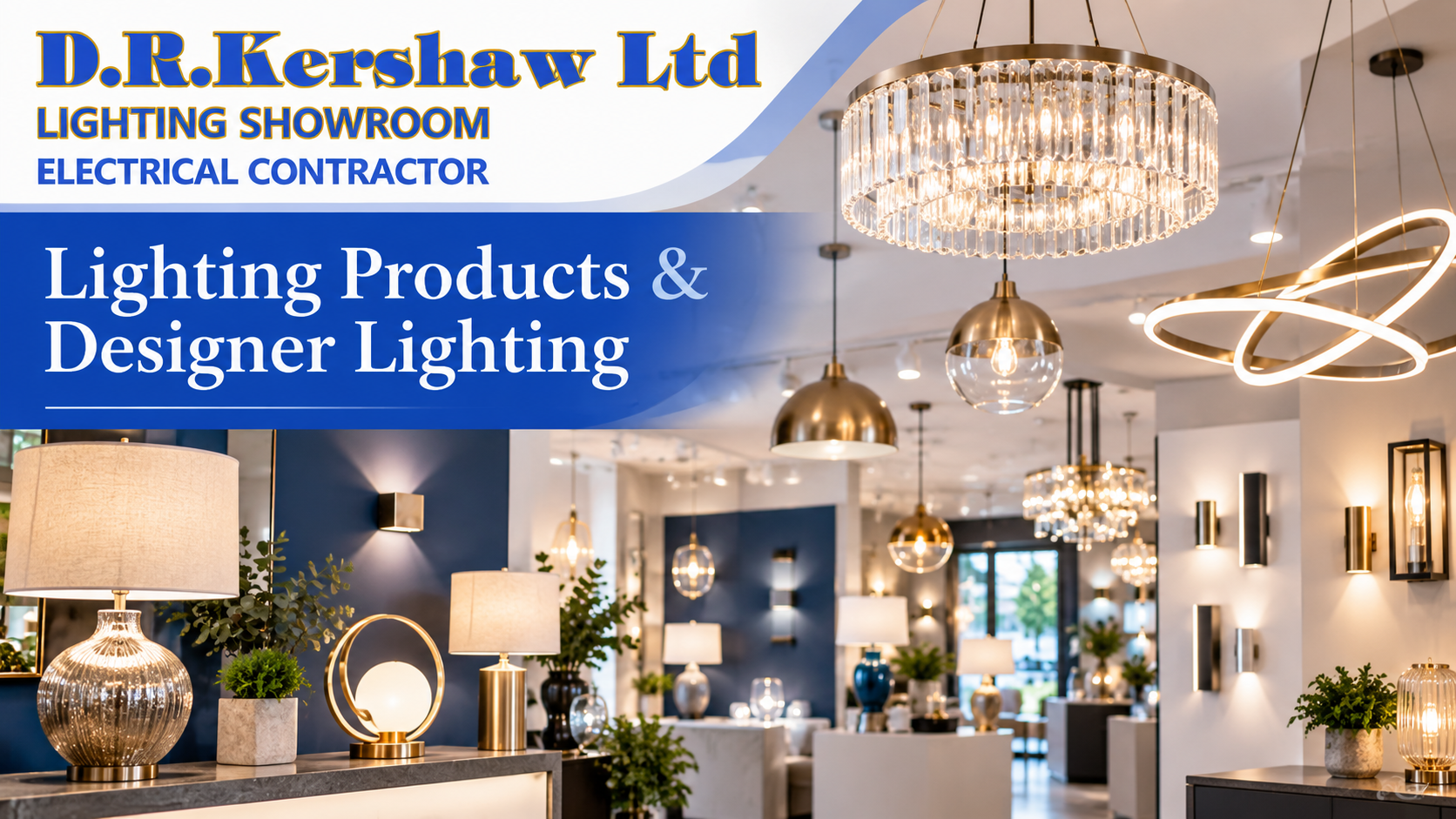 Lighting products and designer lighting showroom at D.R. Kershaw Ltd
